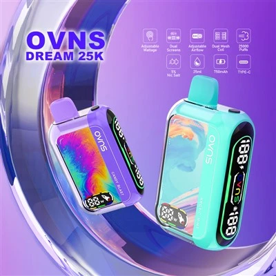 OVNS Dream Vape Sekali Pakai 25 000 Puff dengan Daya Dapat Disesuaikan dan Layar Ganda